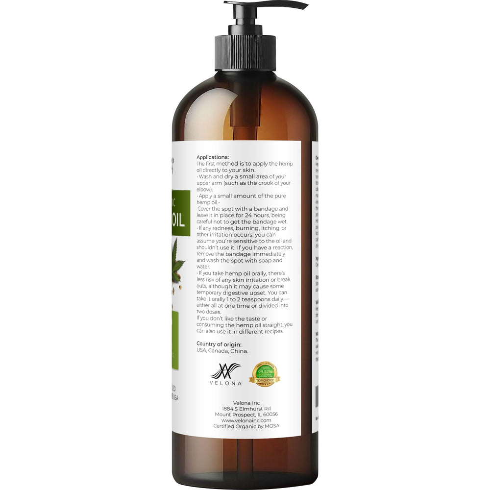Velona aceite de semilla cáñamo para ensaladas, sabor ligero y vegetal