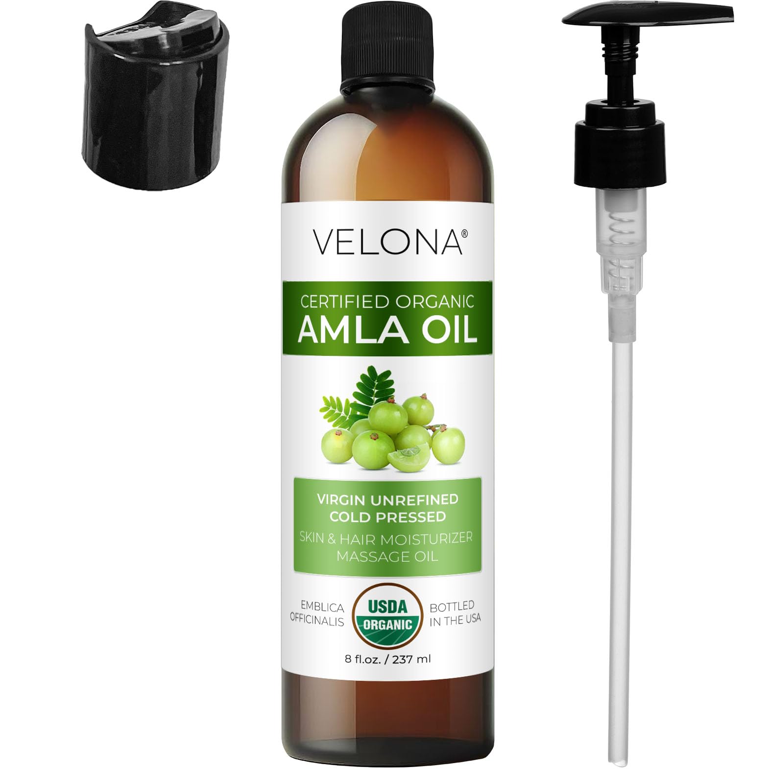 Envase de Velona Amla Oil, prensado en frío