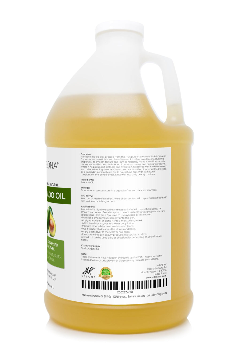 Velona avocado oil rich in vitamin E for nourishment