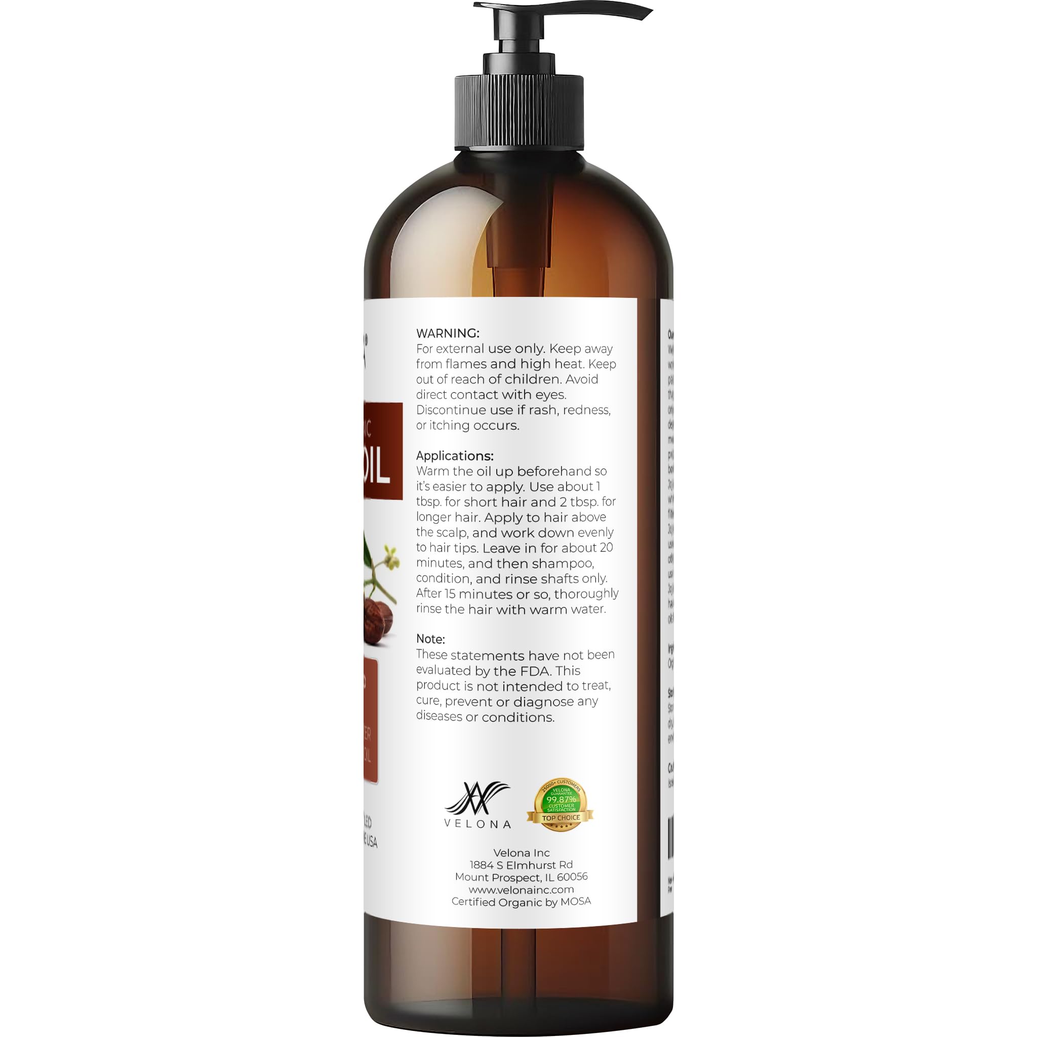 Velona Jojoba Oil improves hair shine and manage frizz when used as a conditioner.