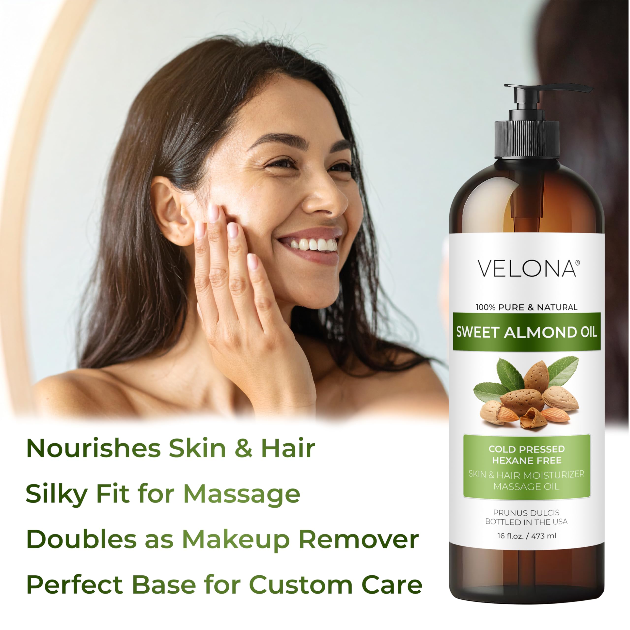 Velona Sweet Almond Oil in a bath ritual for relaxation.