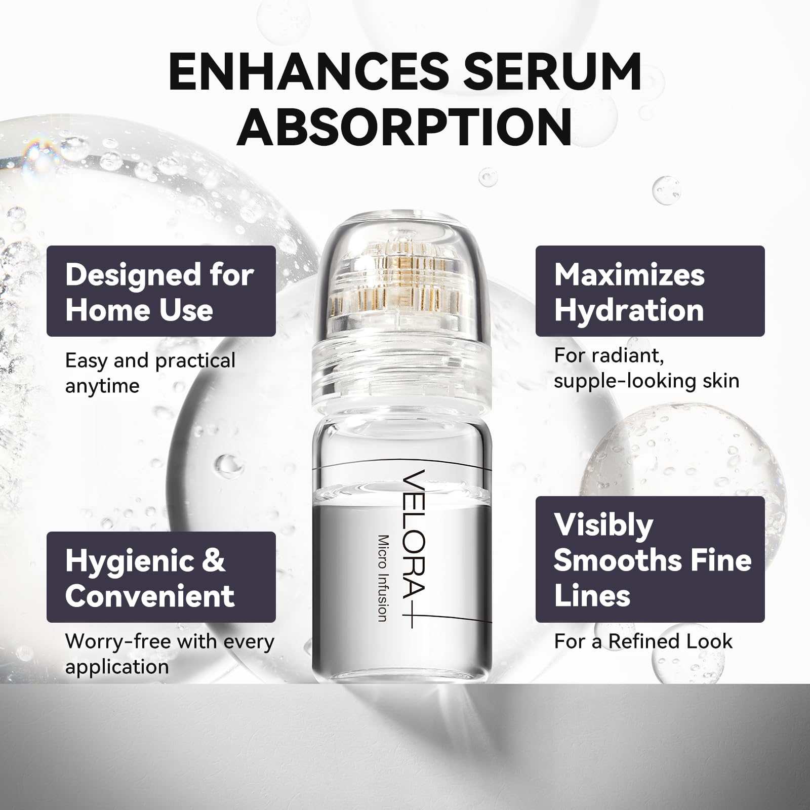 VELORA Hydrating Peptide HA Serum bottle supports daily hydration and radiant skin.
