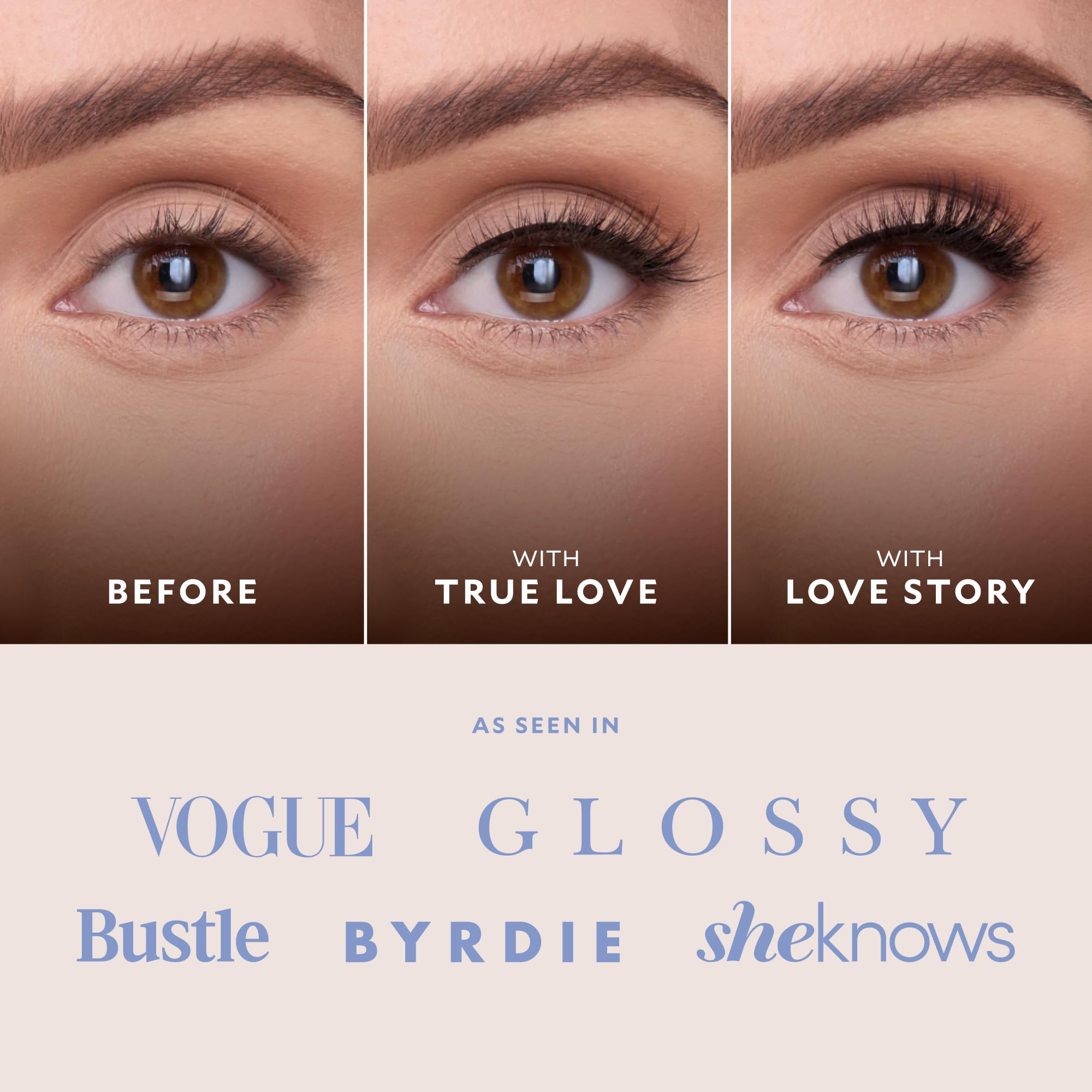Velour flare-style lashes close-up offering natural volume without glue.