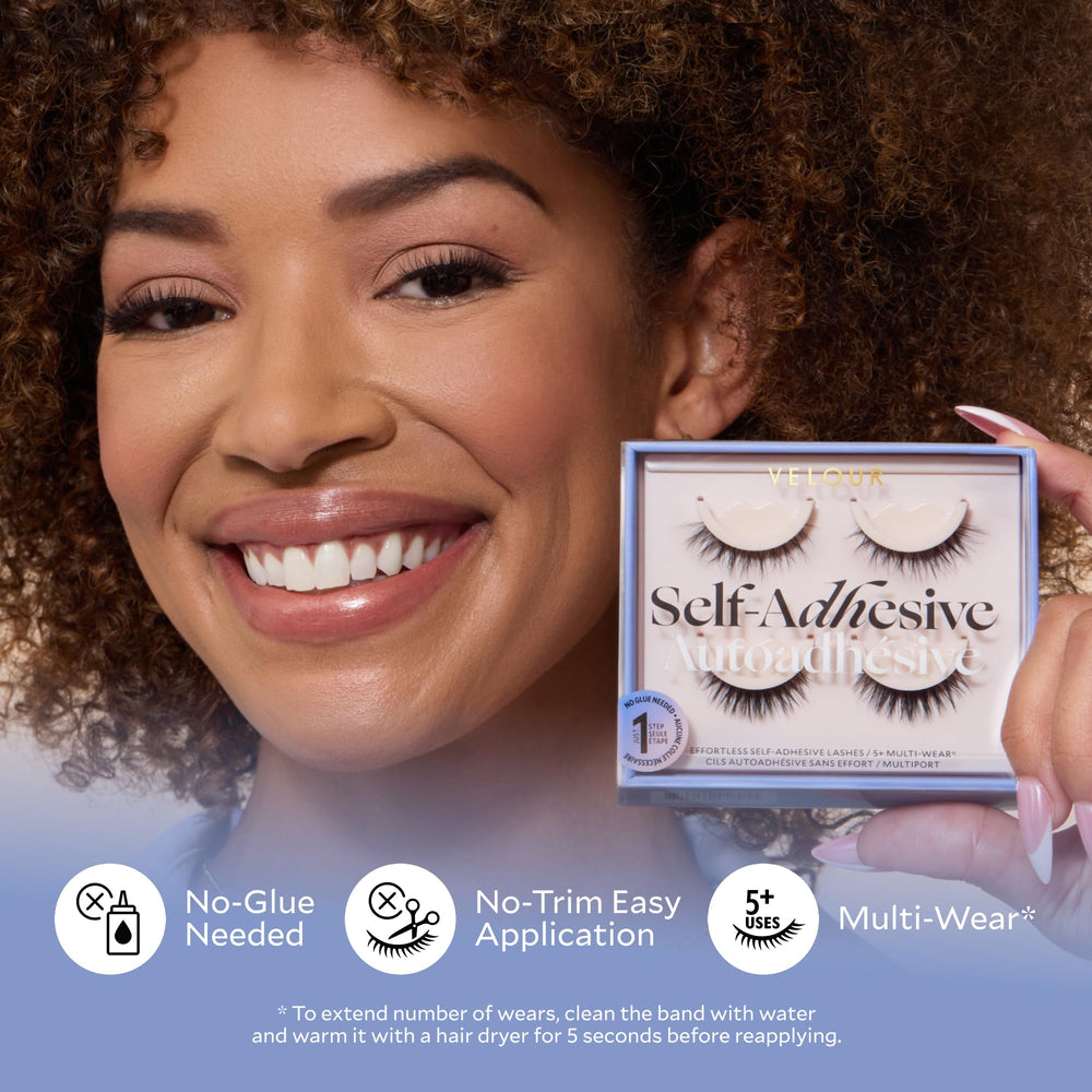 Velour lashes reusable for up to five wears with care.