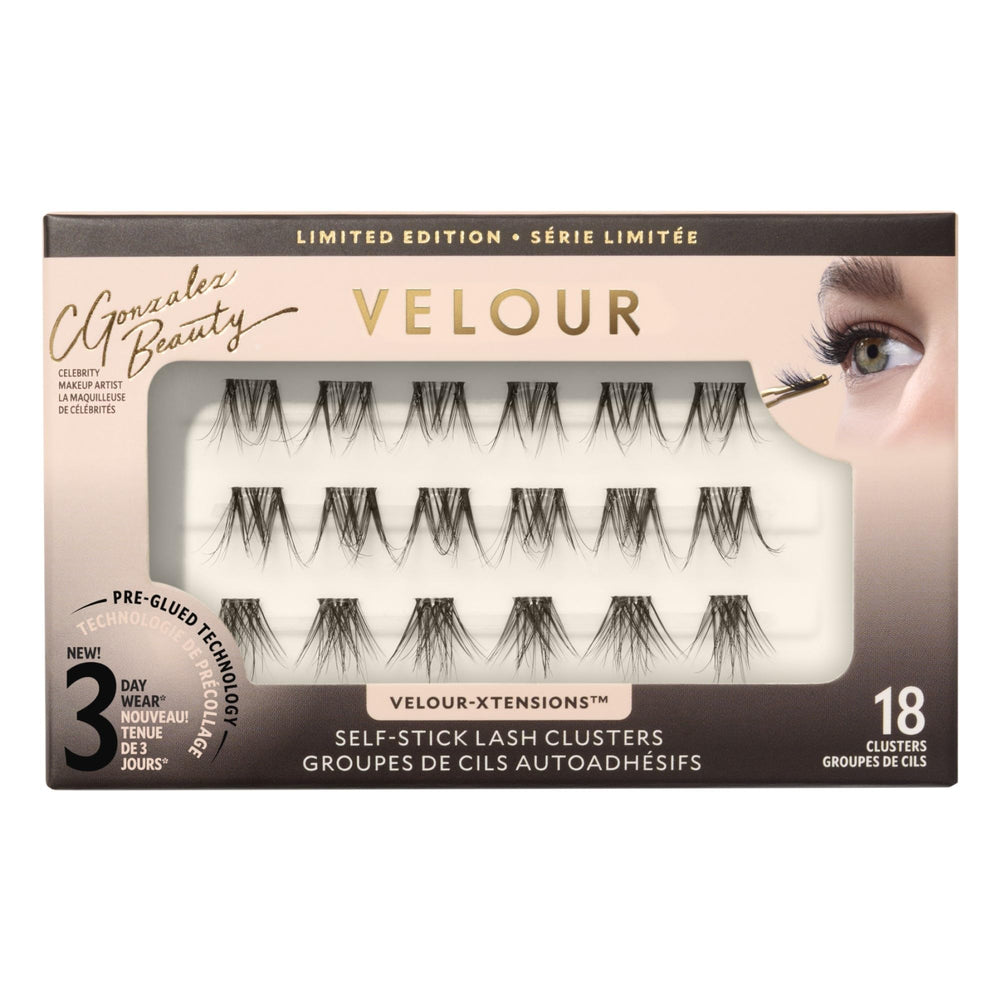 Velour Self-Stick Lash Clusters outer-to-inner placement for natural lift.