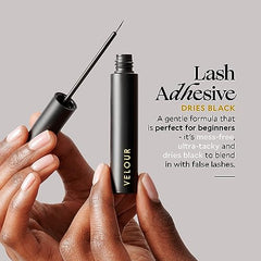 Velour Strong Eyelash Glue latex-free vegan formula ensures safe, comfortable wear