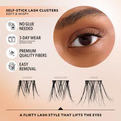Velour-Xtensions underlash clusters closeup demonstrates natural blending under lashes.