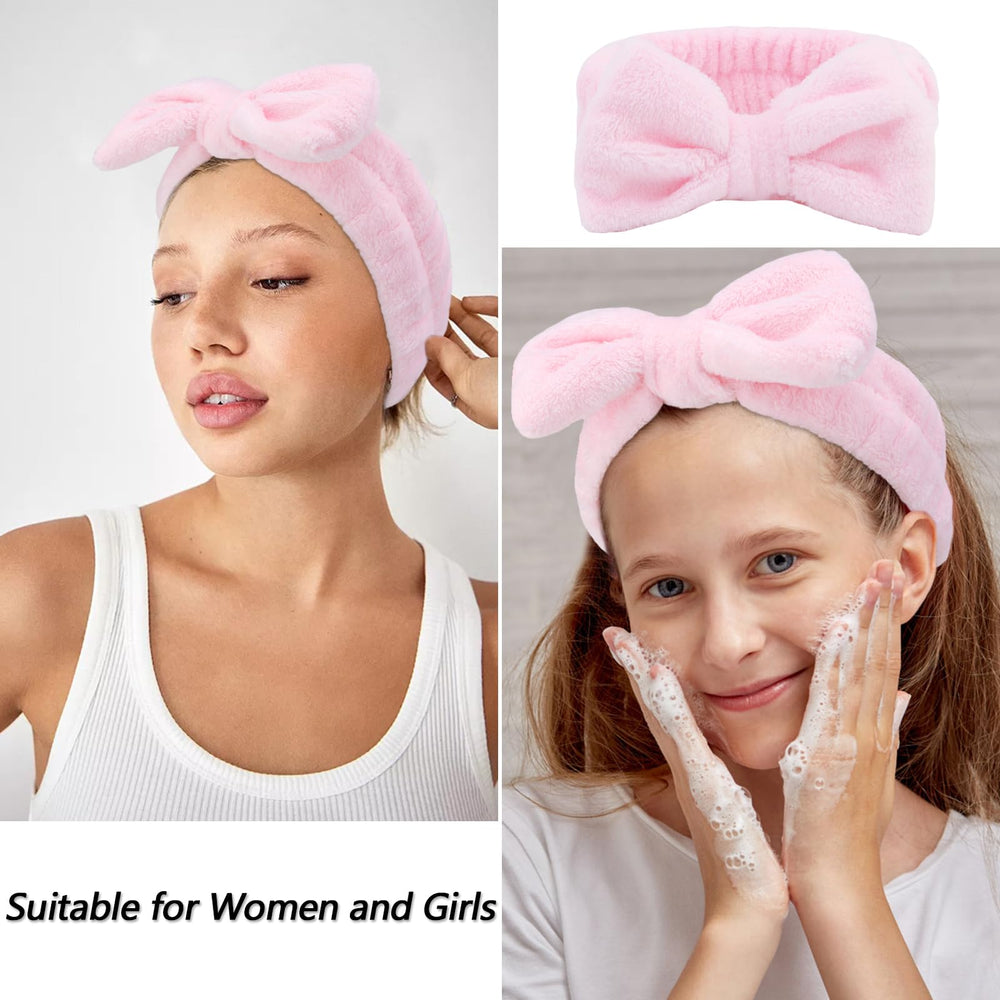VELSCRUN banda cabeza para lavado facial rosa, estable