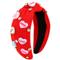 VELSCRUN Valentine Heart Headband – Wide Knot Jeweled Hair Accessory for Women & Girls