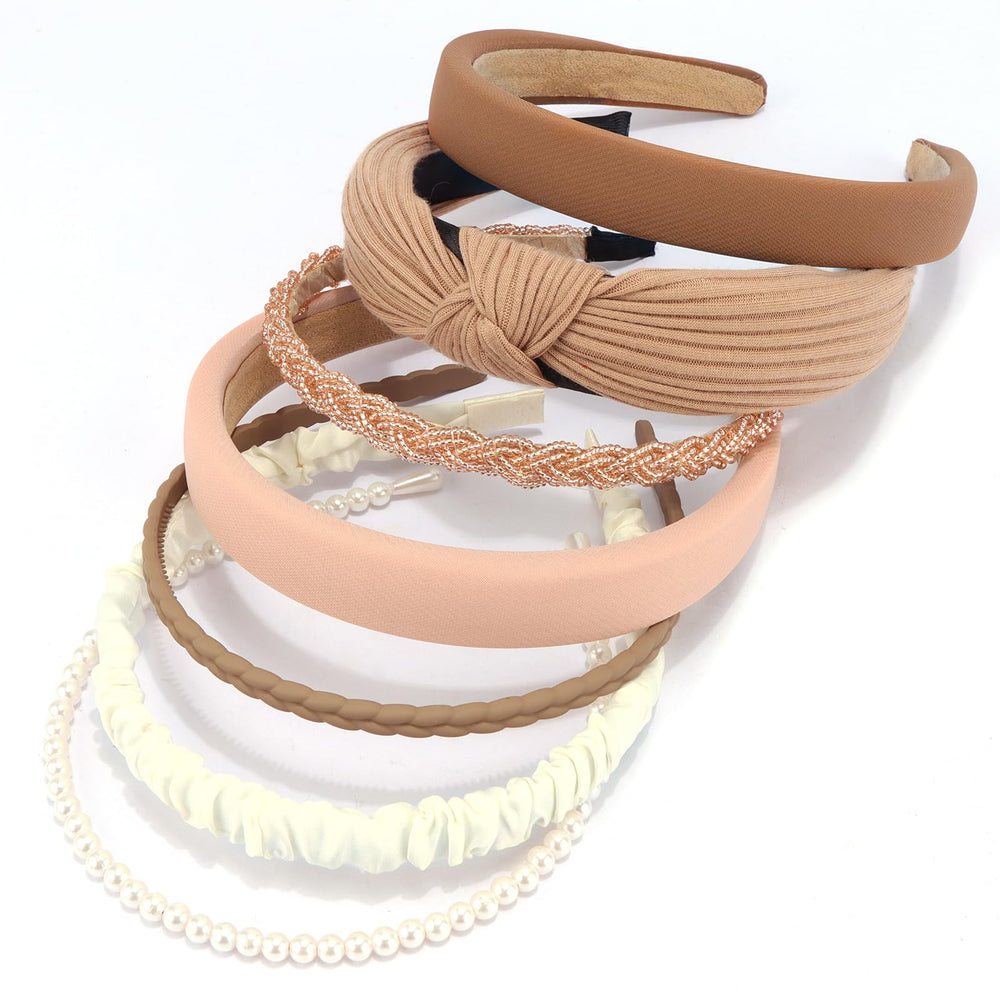 VELSCRUN diadema con perlas marrón para looks elegantes
