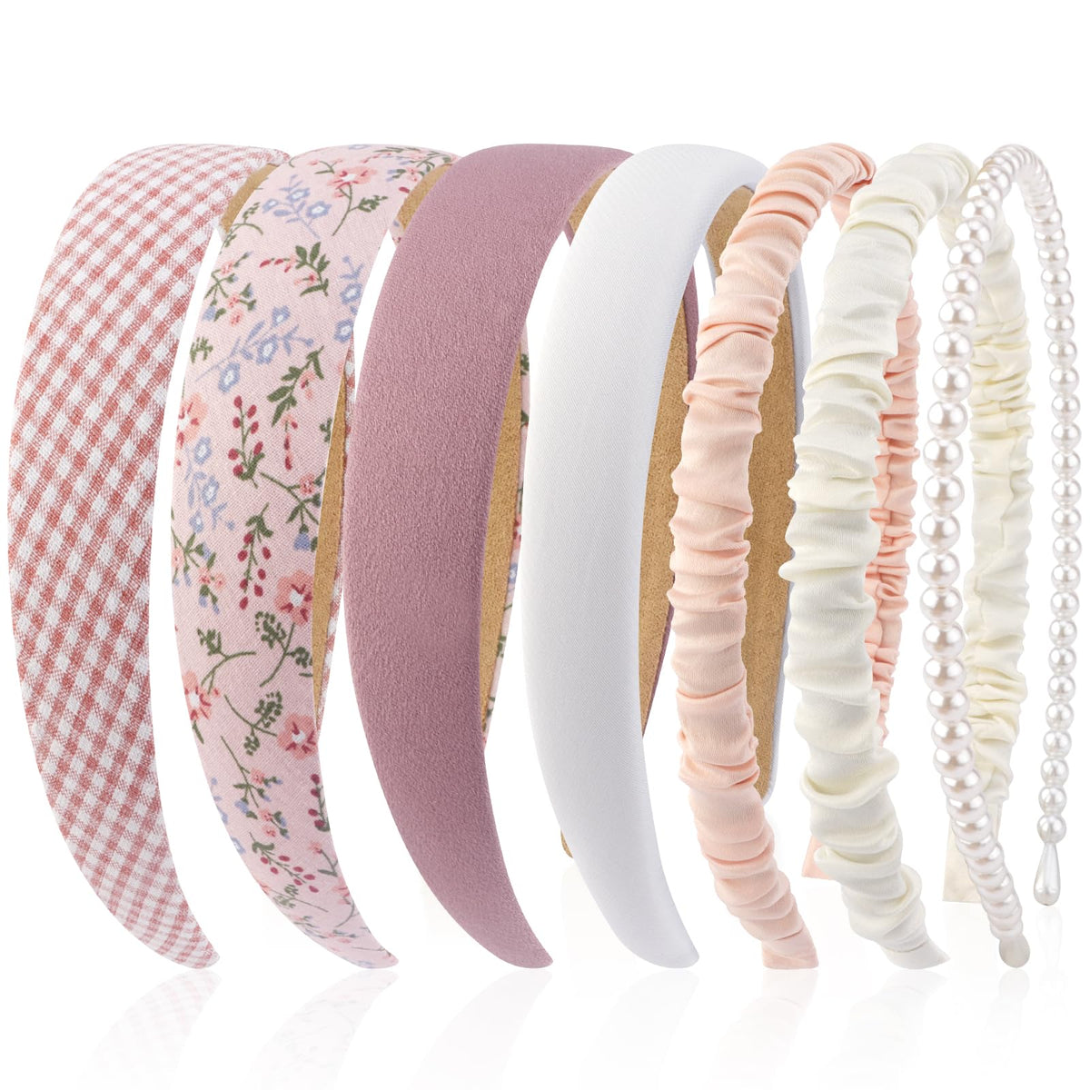 VELSCRUN diadema rosa: juego de 7 piezas para looks diarios variados