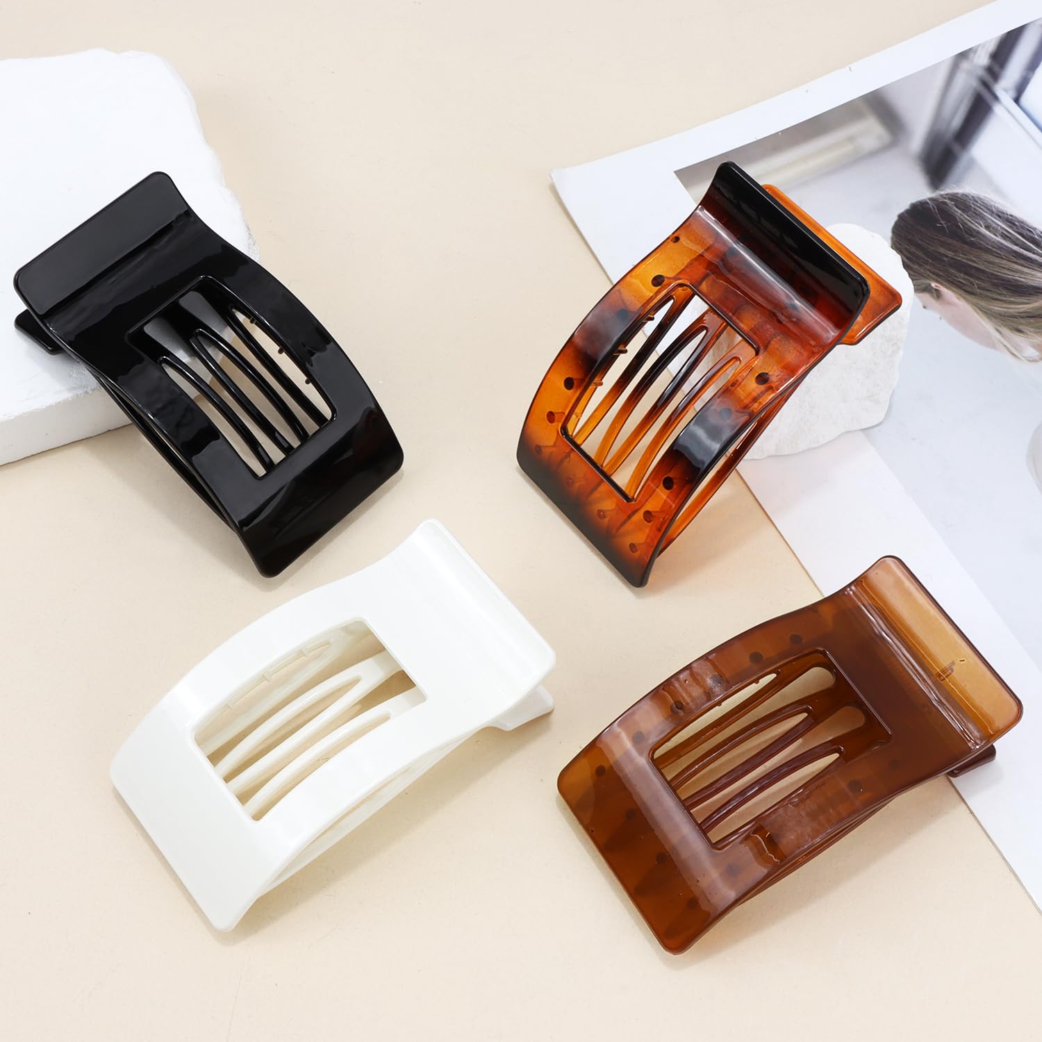 VELSCRUN matte finish clip delivers non-slip grip for reliable styling.