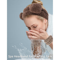 VELSCRUN banda de cabeza con orejas de oso, ideal para evitar que caiga el cabello durante el cuidado.