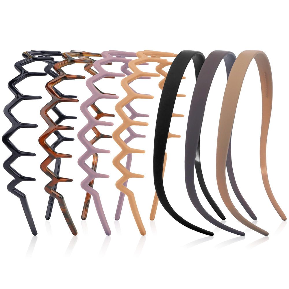VELSCRUN Zig Zag Claw Comb Headband in black for secure all-day hold