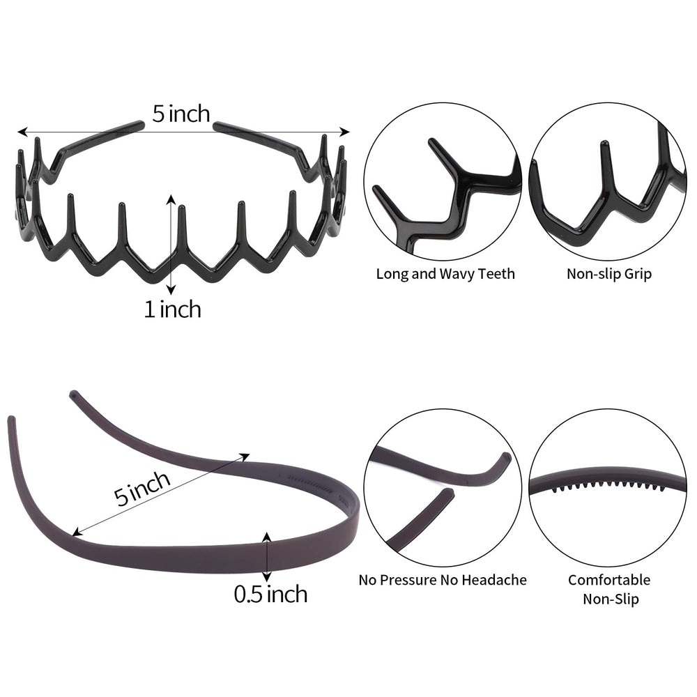 VELSCRUN Zigzag headband set in black styled for daily wear