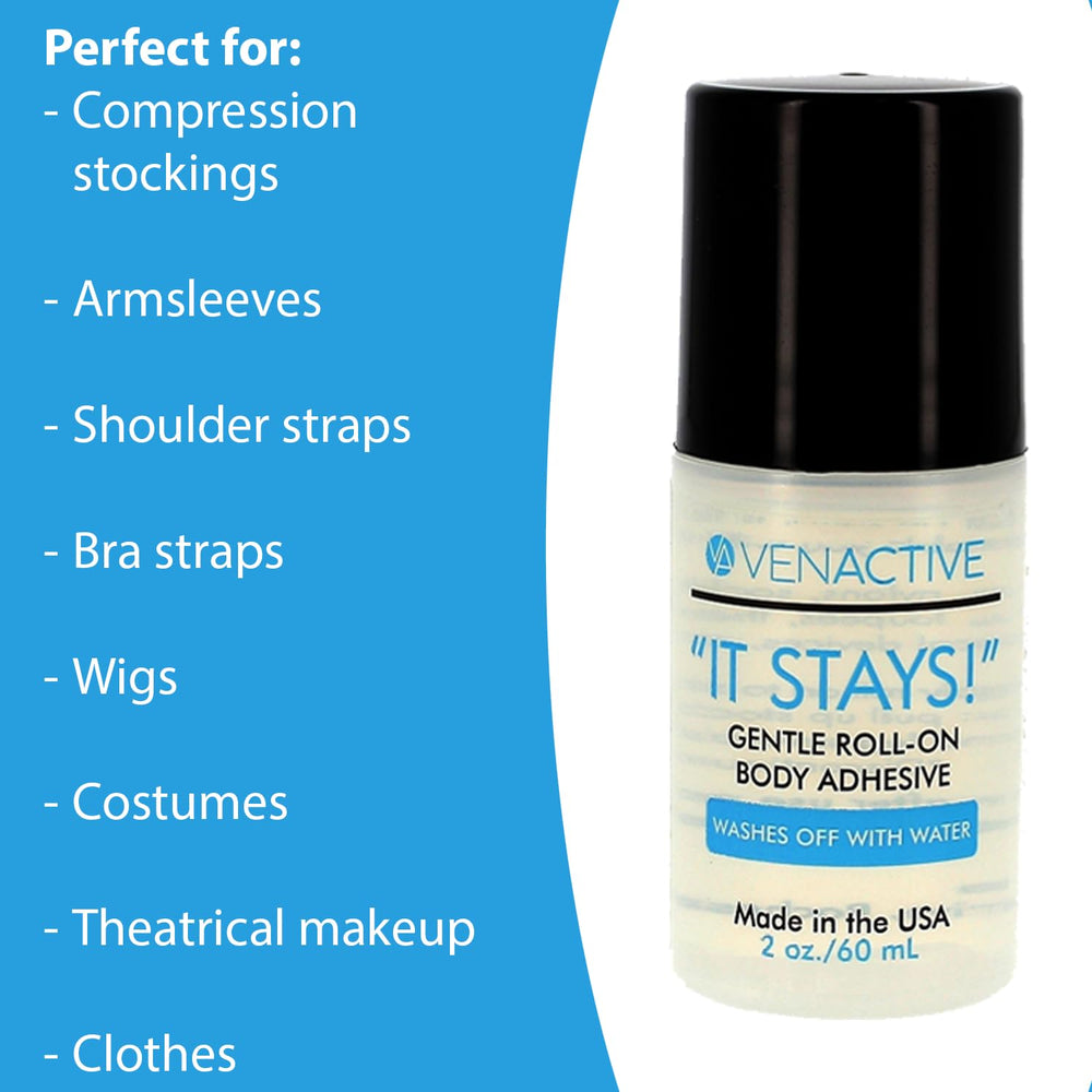VenActive It Stays used on shoulder straps for comfortable wear.