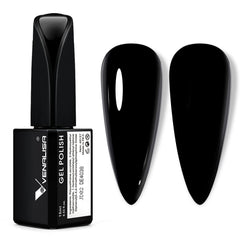 VENALISA 15ml black gel polish bottle close-up with bold color
