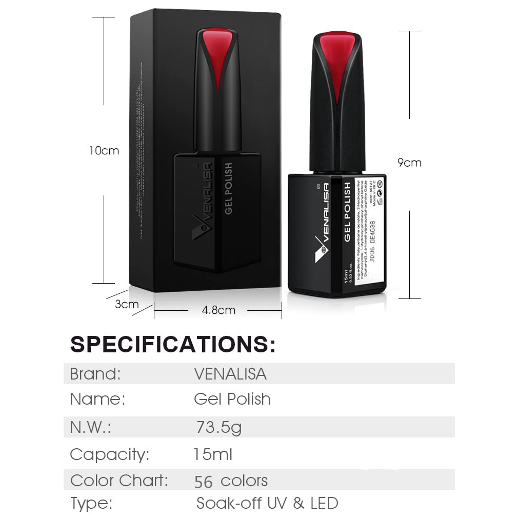 VENALISA black gel polish ideal for busy evenings and quick touch-ups