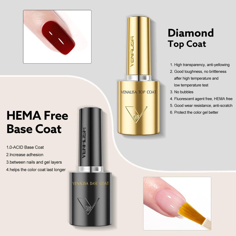 Venalisa base coat bottle ensures smooth adhesion and even color payoff