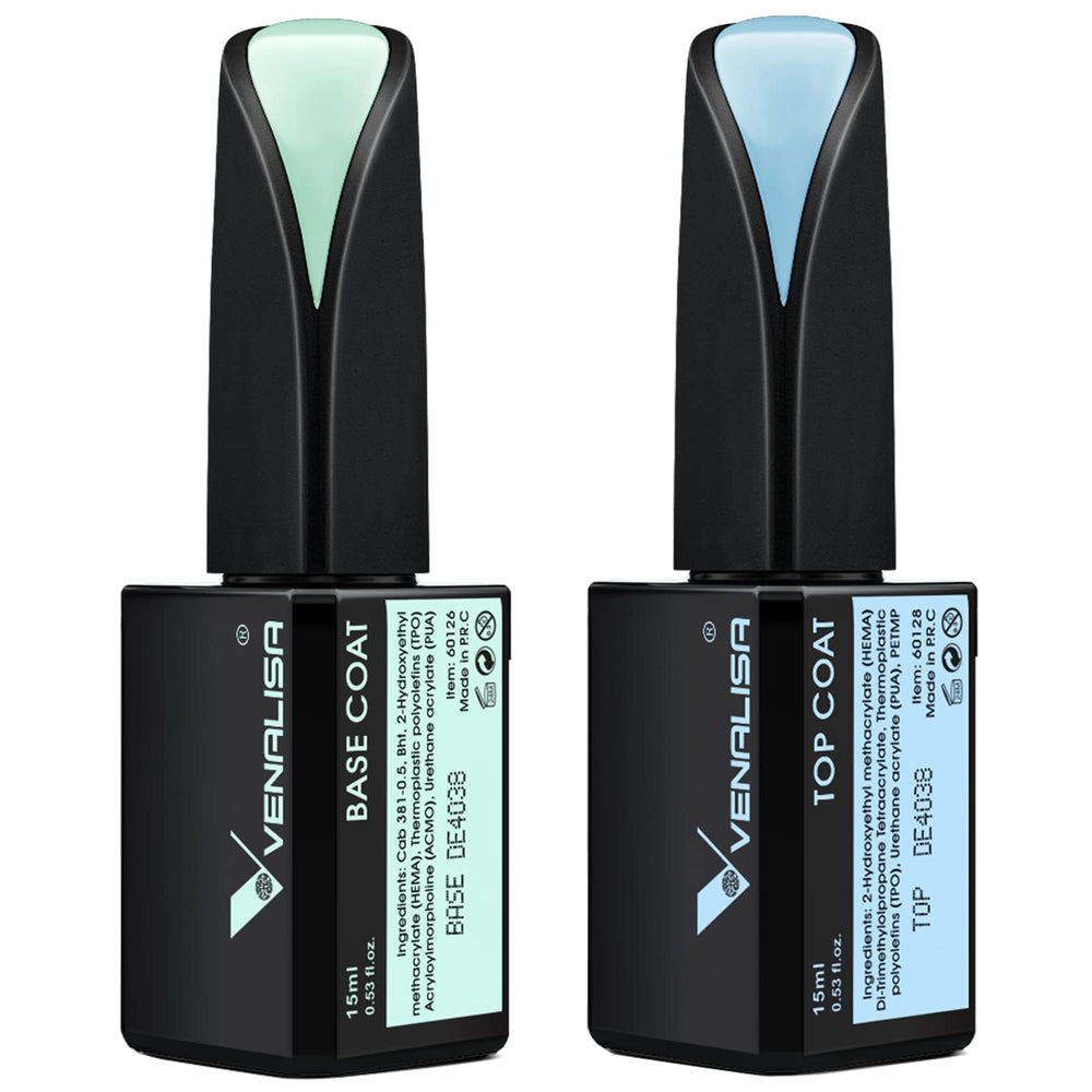 VENALISA: botellas base y top de 15ml para acabado duradero.