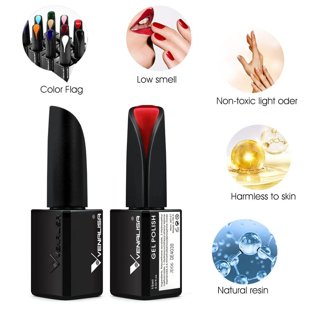 VENALISA bottle flatlay highlighting high-pigment color for statement nails