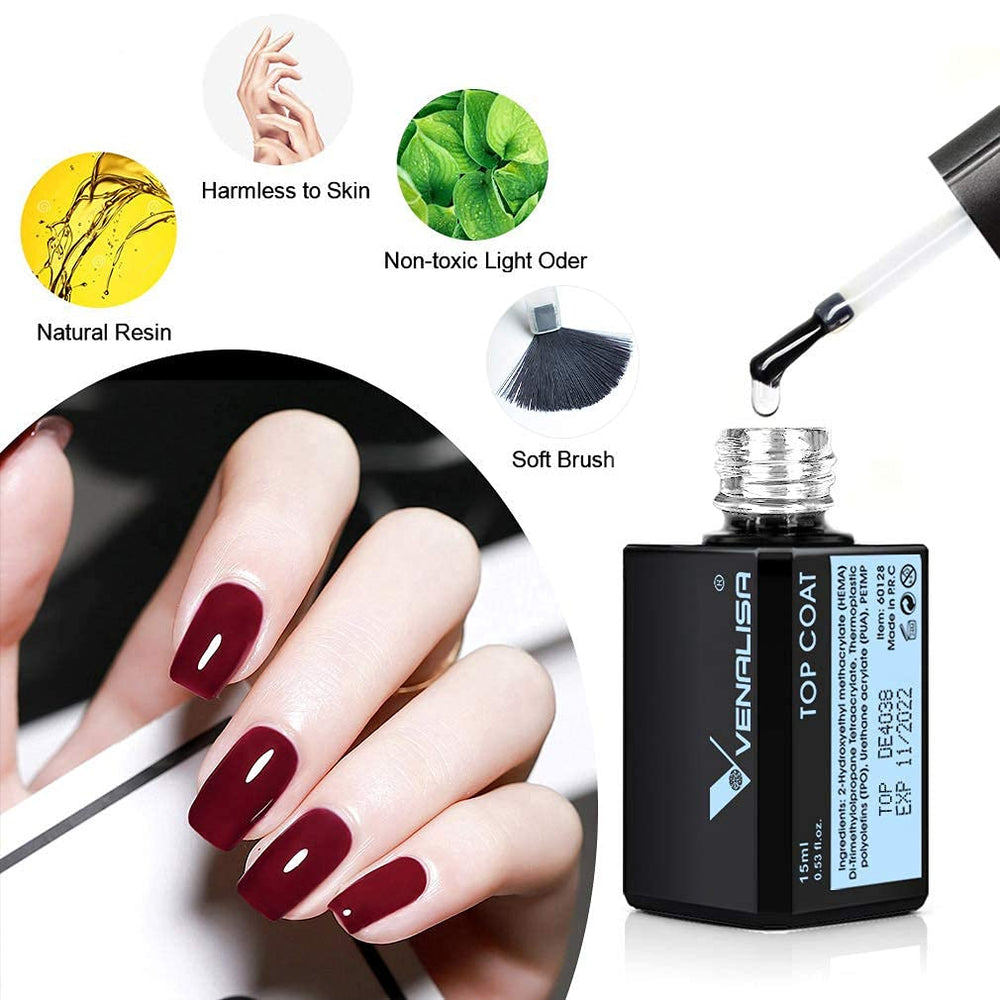 VENALISA top coat compatible with all brands for easy layering.