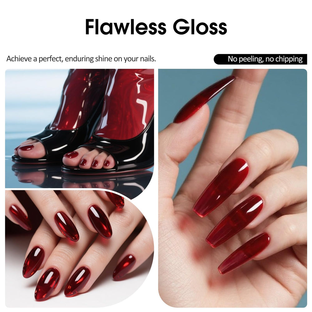 VENALISA Jelly Red base coat steps illustrate prep for long-lasting wear