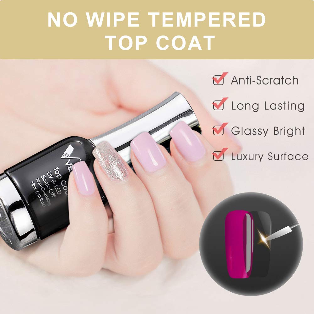 VENALISA tempered top coat being applied for an even, smooth shine on nails.
