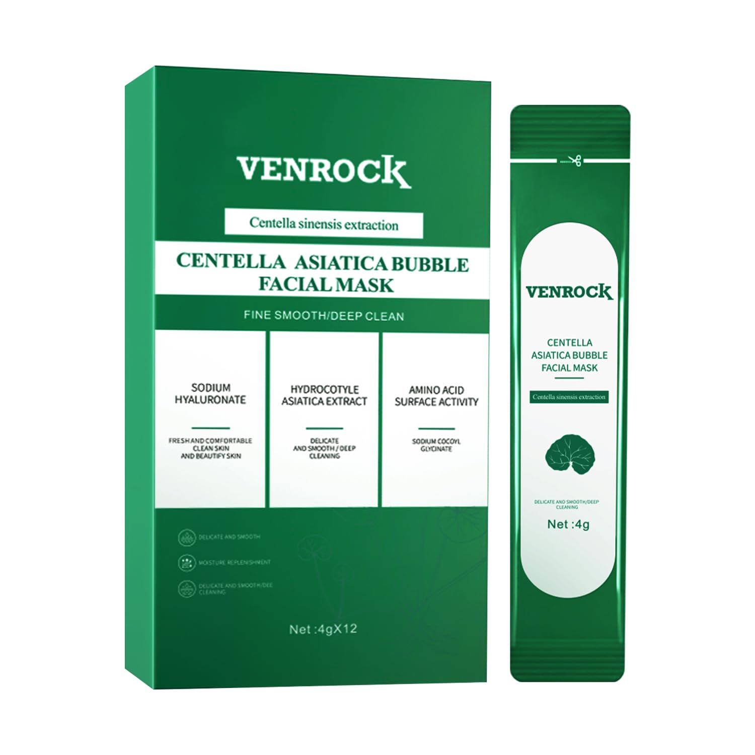 Venrock Centella Asiática: mascarilla de burbujas instantáneas para limpieza de poros