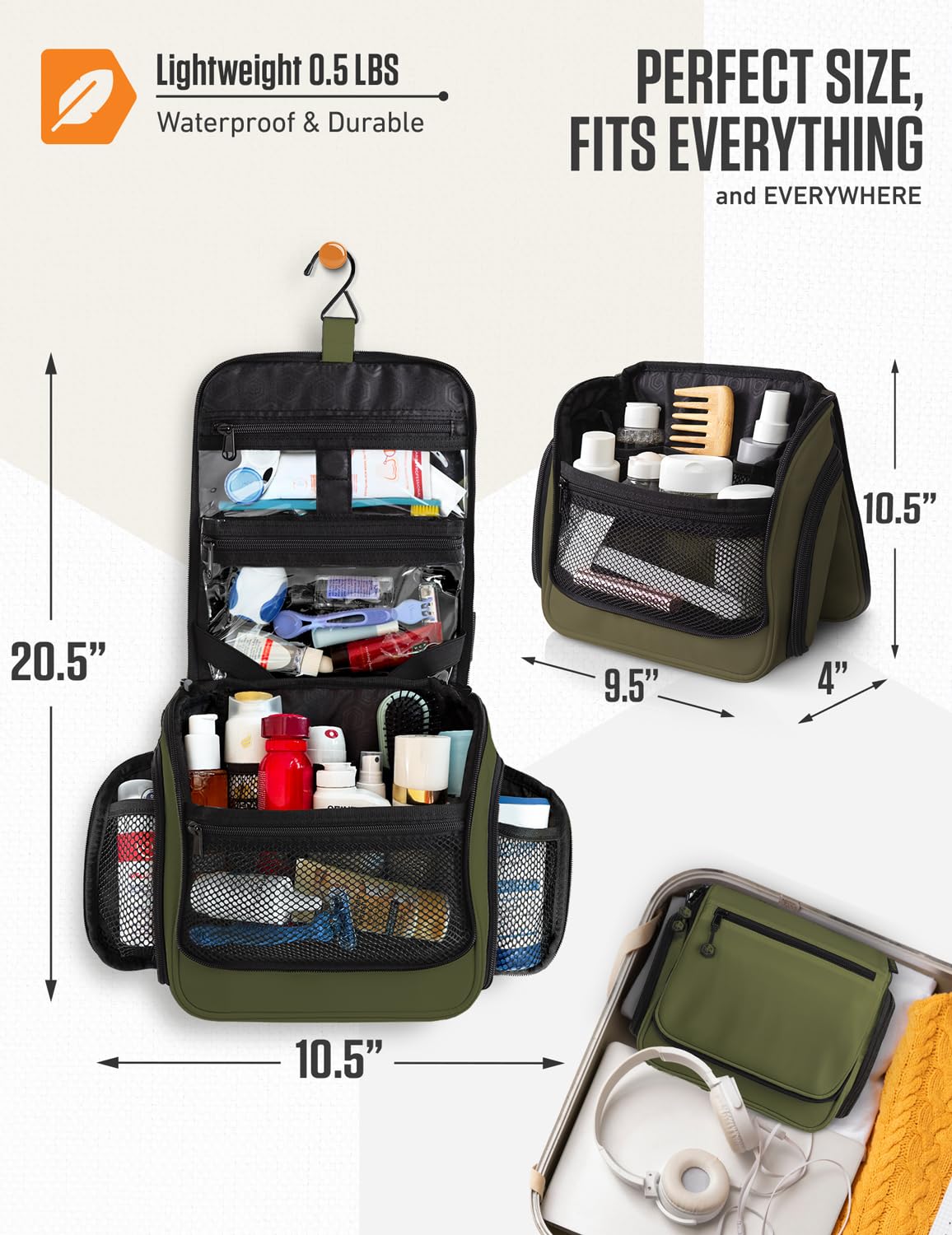 VENTURE 4TH removable TSA pouch for quick security checks and bottle separation