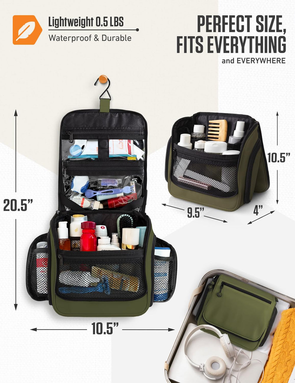 VENTURE 4TH removable TSA pouch for quick security checks and bottle separation