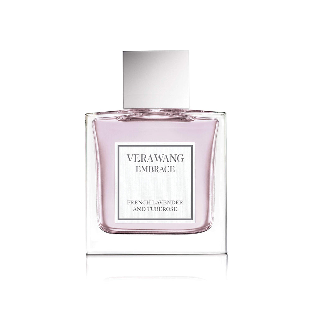 Vera Wang Embrace bottle with green tea and pear blossom, fresh daytime fragrance.