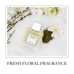 Packaging for Vera Wang Embrace emphasizes a fresh floral-green tea mood.