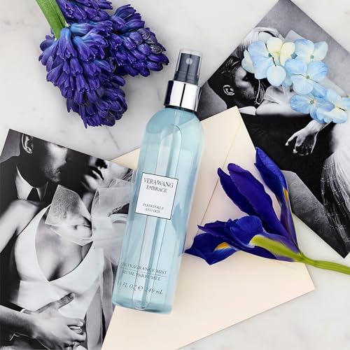 Close-up of Vera Wang Embrace Periwinkle & Iris mist spray for easy application