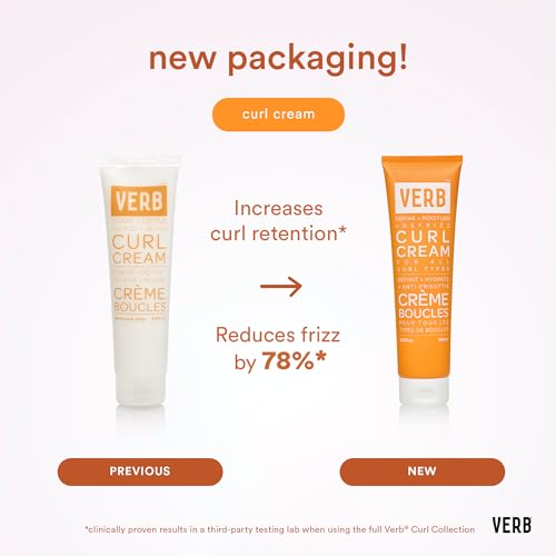 Hands applying VERB Curl Cream to damp curls for frizz control