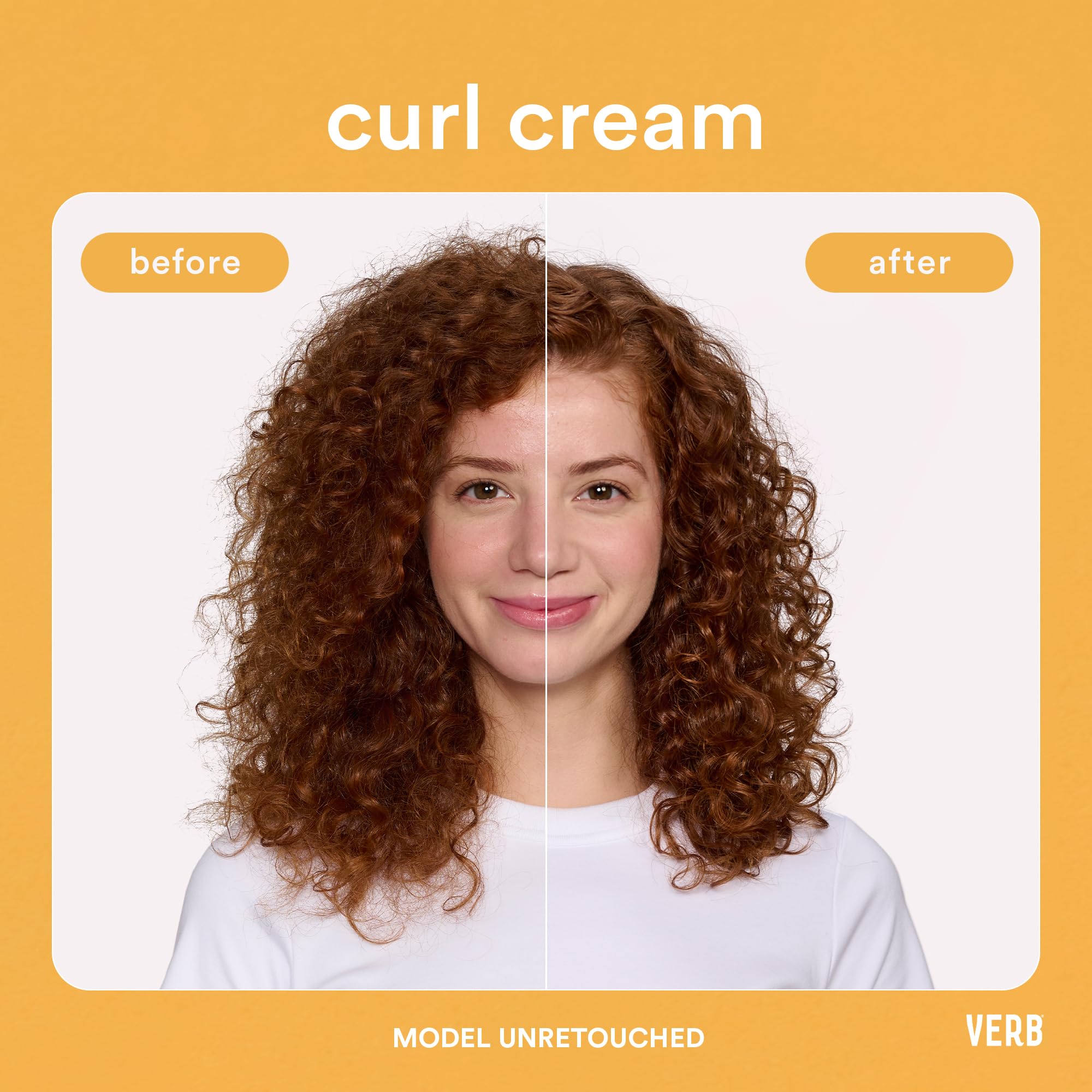 Model curls after using VERB Curl Cream for shine and definition