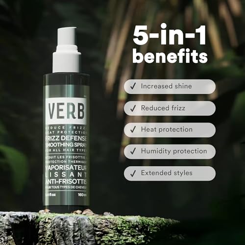 VERB Frizz Defense con aplicador preciso facilita peinados lisos y sin frizz.