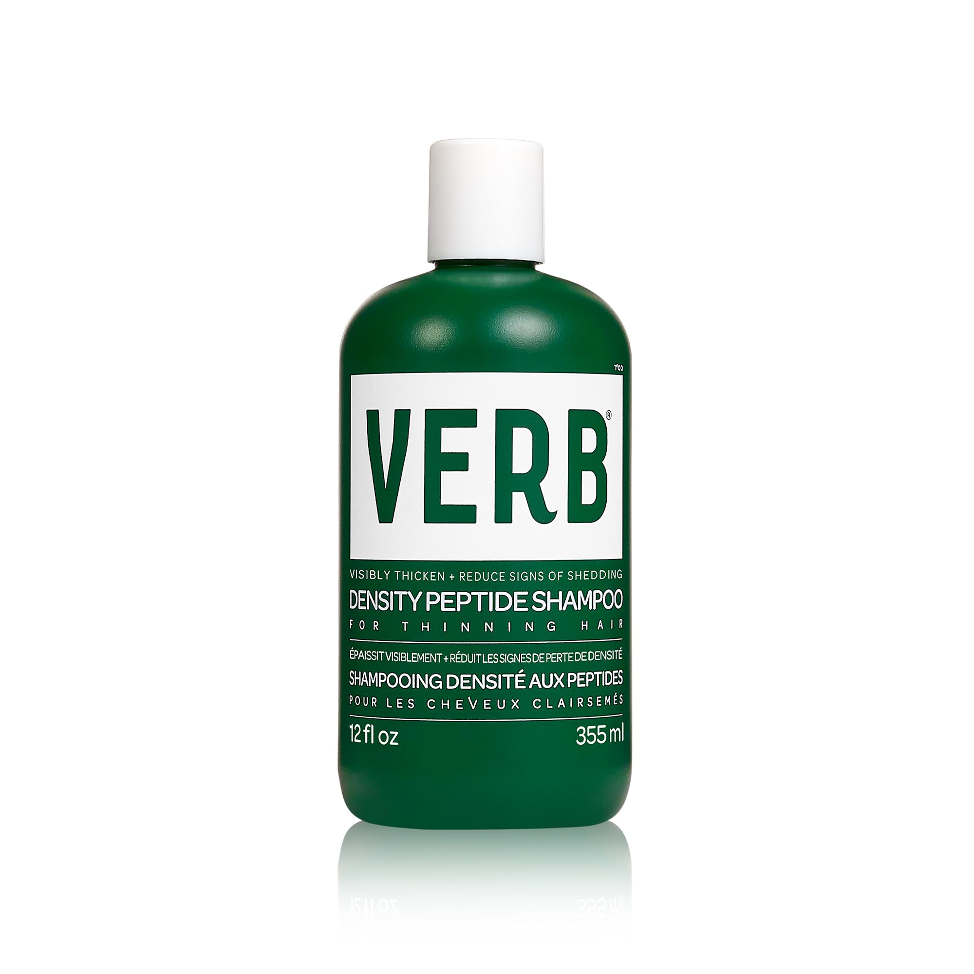 VERB Density Peptide Shampoo, botella frontal, promete densidad capilar.