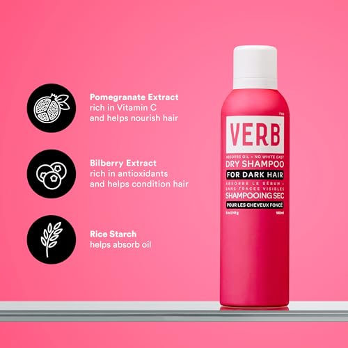 VERB Dry Shampoo Dark textura en polvo sin residuo blanco.