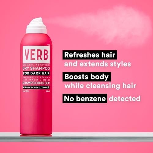 VERB Dry Shampoo Dark Tones on dark hair shows invisible tint blending