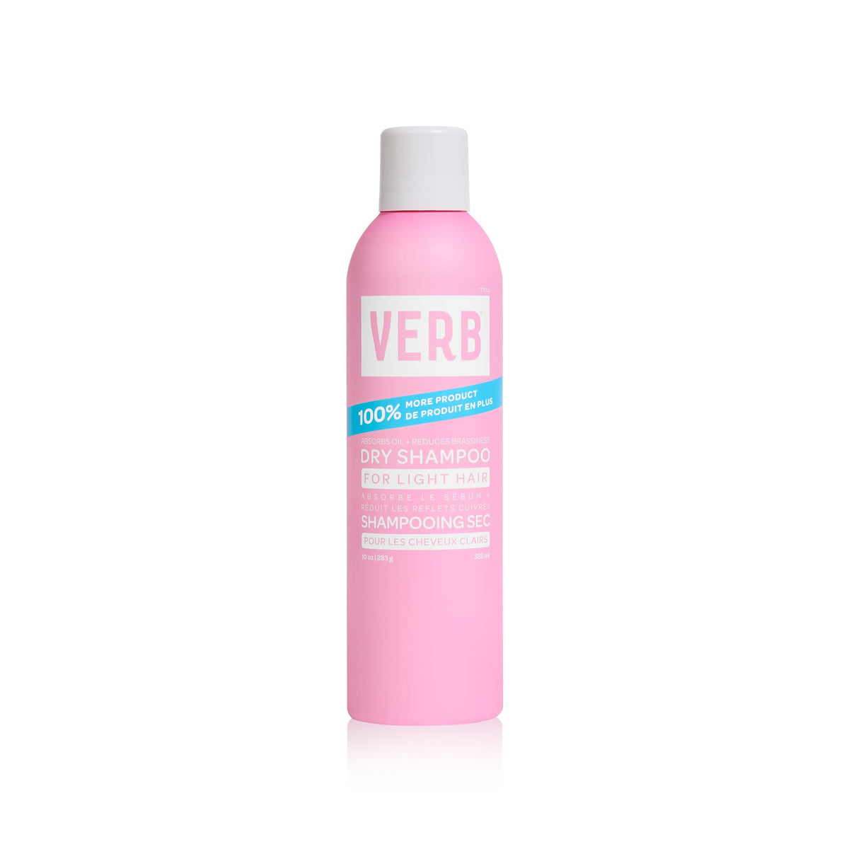 VERB Dry Shampoo Light Tones bottle cap for on-the-go refresh.