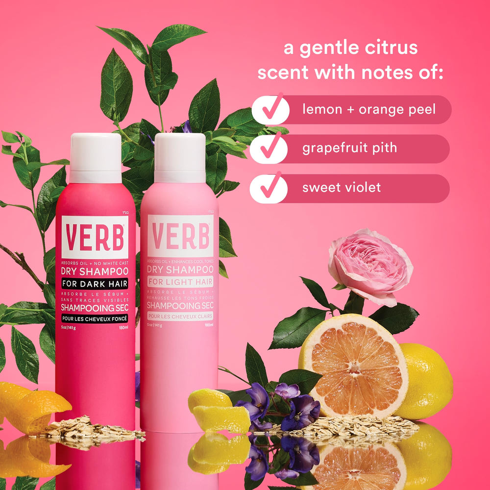 VERB Dry Shampoo Light Tones second-day hair refresh for busy mornings.