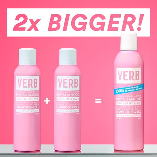 VERB Dry Shampoo Light Tones spray action showing quick root refresh.
