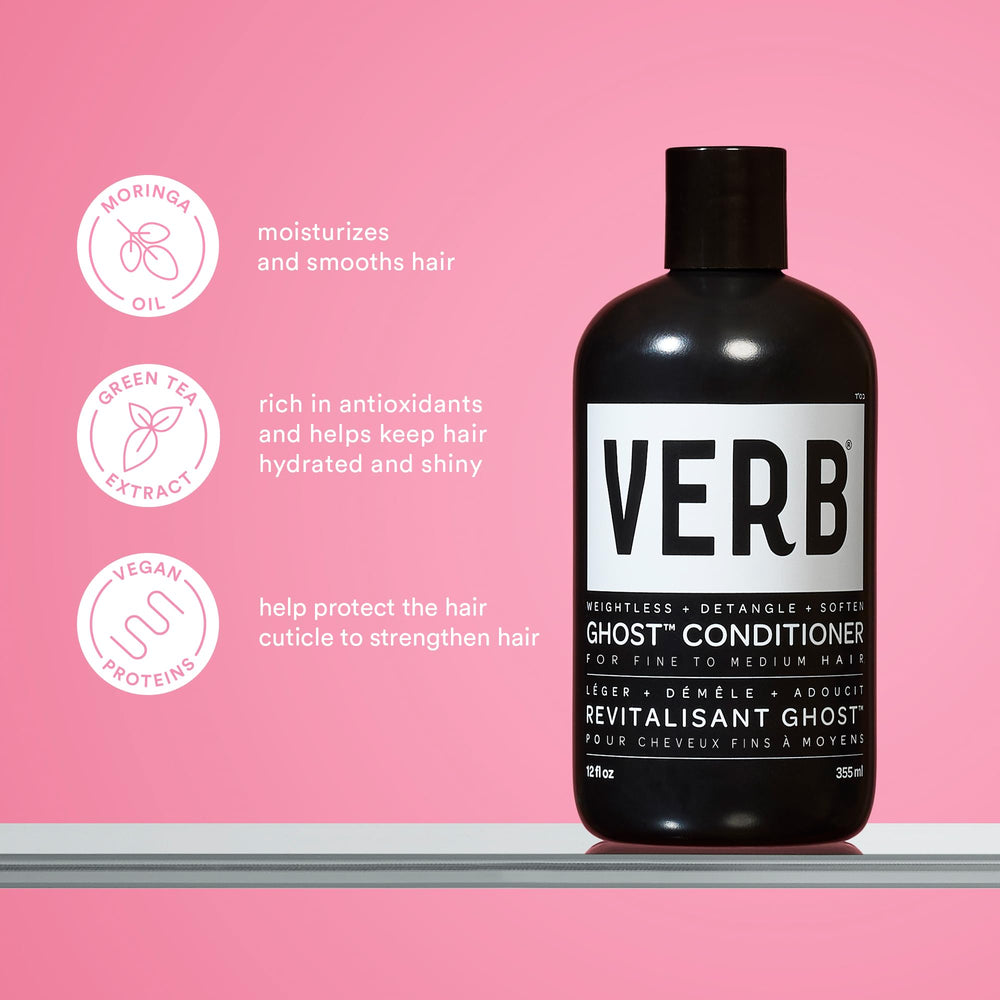 VERB Frizz Defense Spray on frizzy hair showing humidity resistance