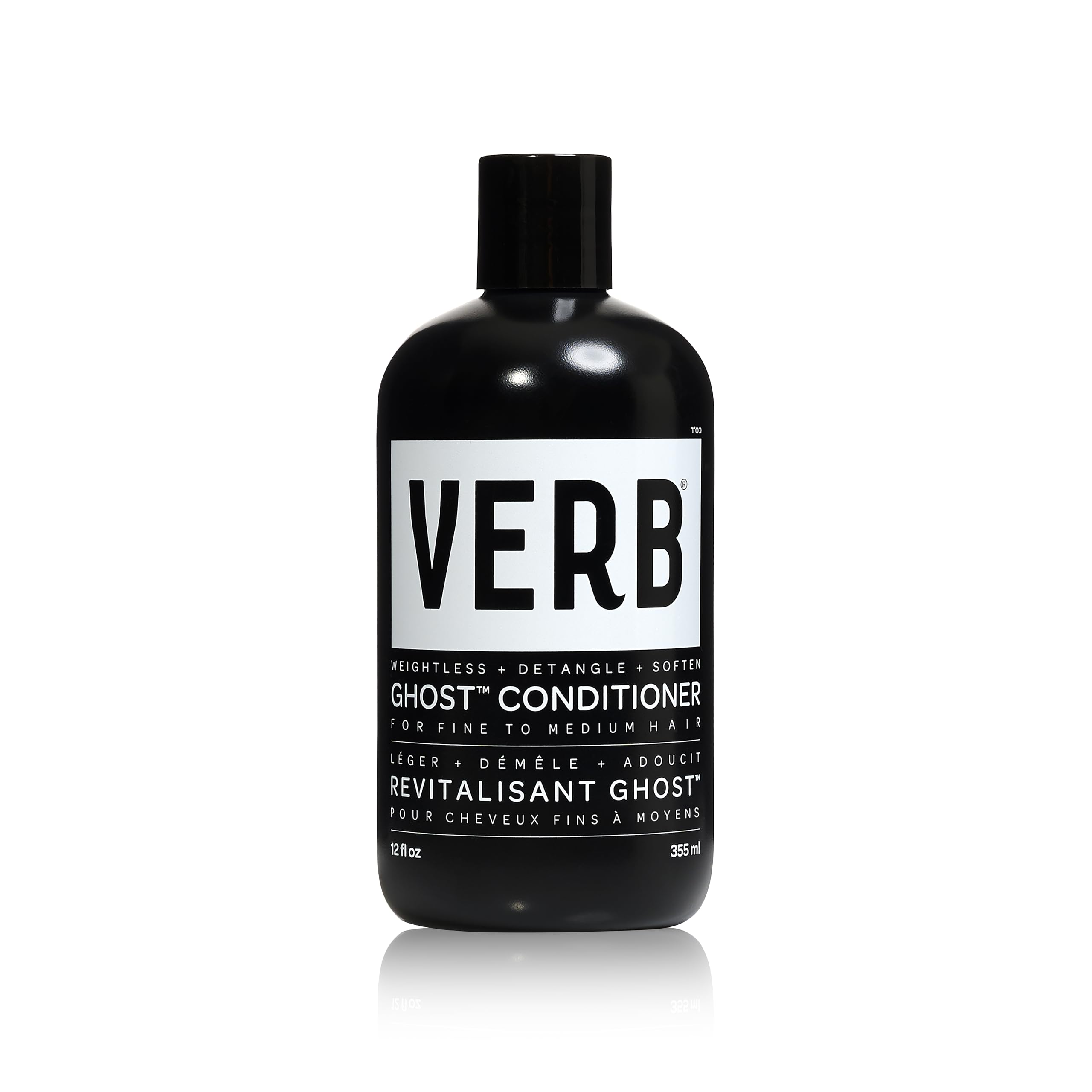 VERB Ghost Conditioner, bote de 12 onzas, desenreda y suaviza el cabello.
