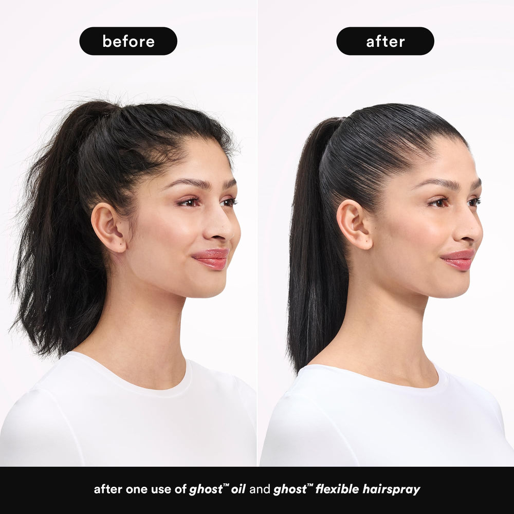 VERB Ghost Hairspray demonstrates dry texture and weightless application