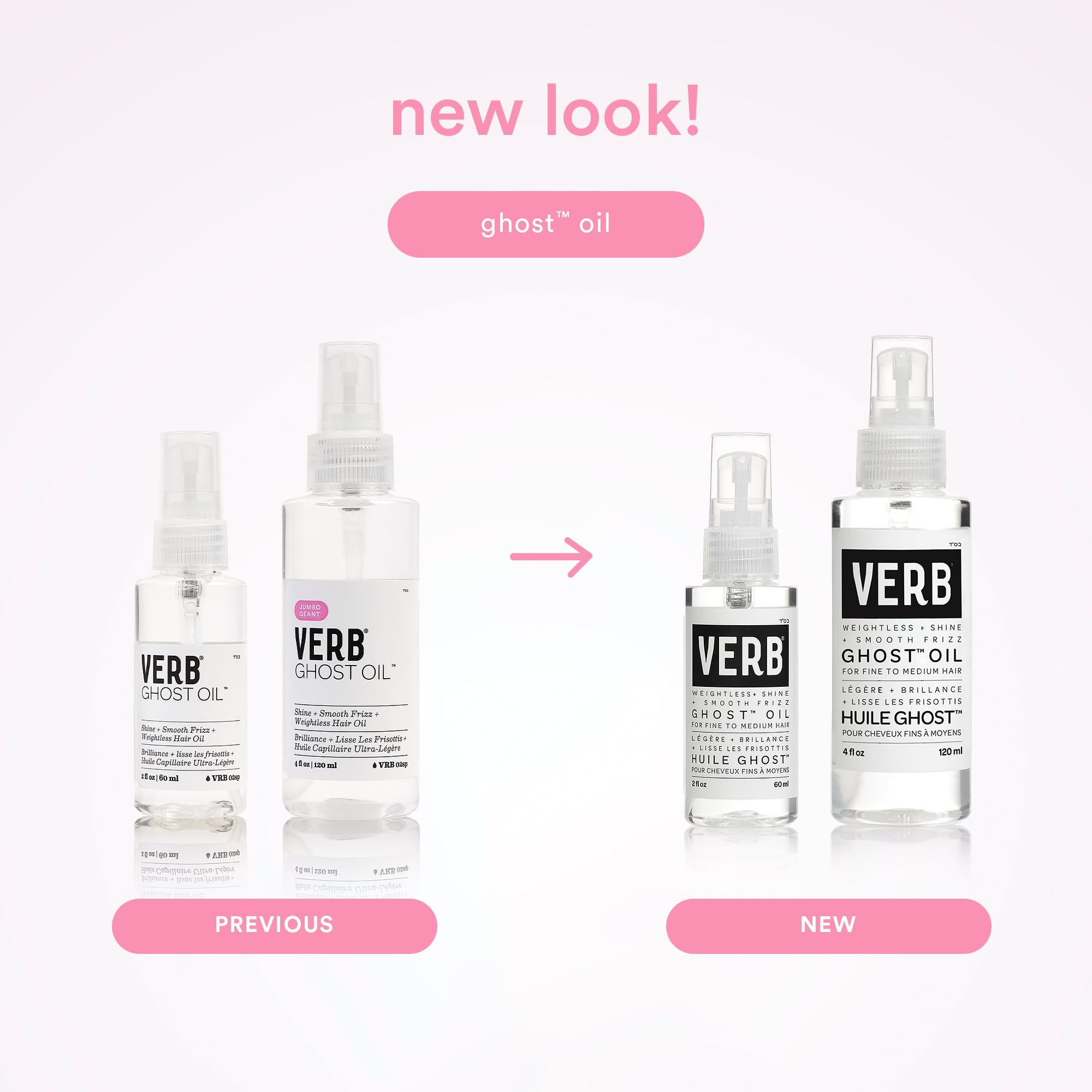 VERB Ghost Oil provides heat protection during styling up to 450°F.