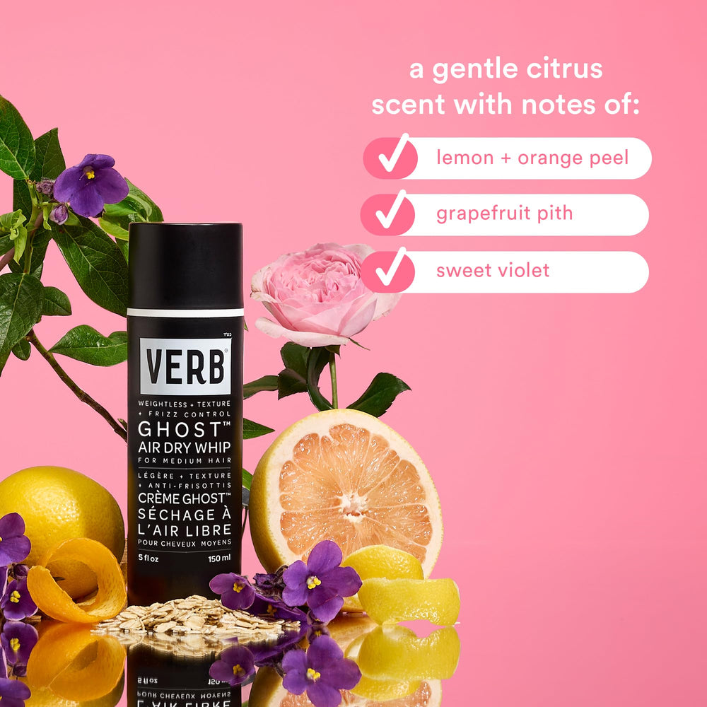 VERB Ghost secado al aire aplicación en cabello húmedo para definición.