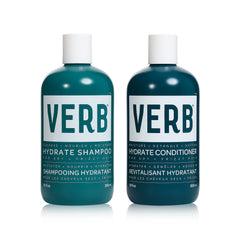 VERB Hydrate Shampoo bottle closeup highlighting deep moisture for soft, manageable hair.