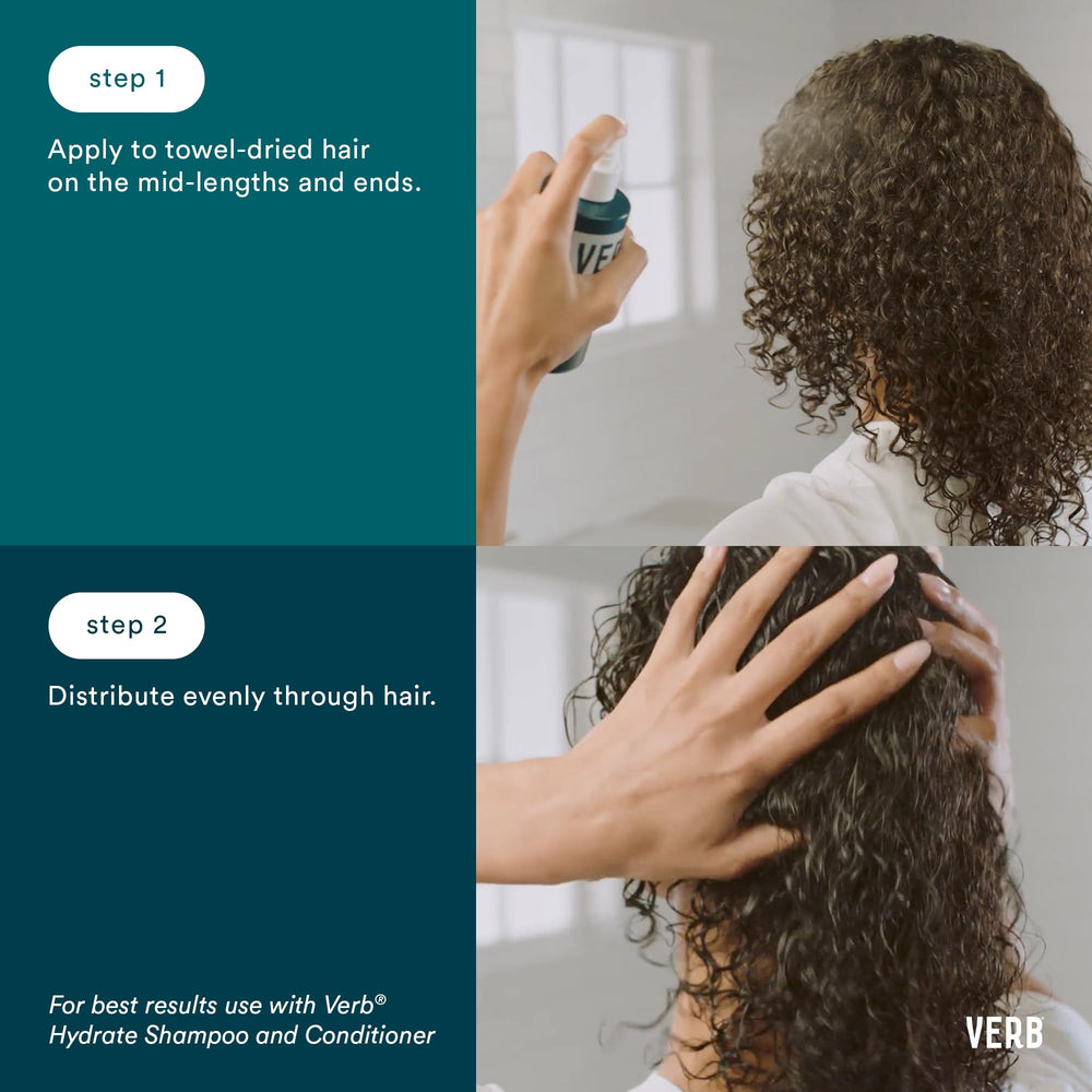 VERB Hydrate textura ligera facilita desenredado suave al peinar.